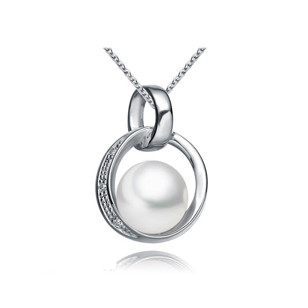 Сребърна висулка с бяла перла 7-8мм