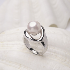 Сребърен пръстен с бяла Едисън перла 11-12мм