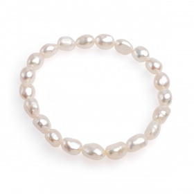 Гривна 6-7мм асиметрични бели перли