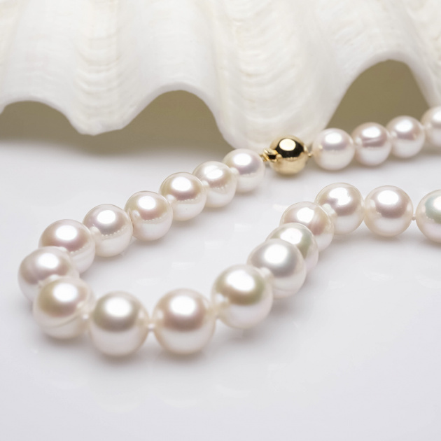 Колие бели перли, 10-11мм, 44-46см