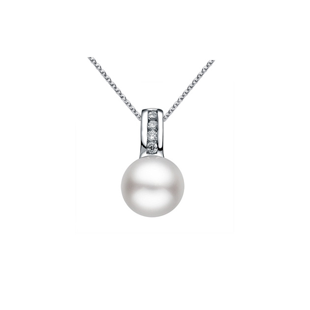Сребърна висулка с бяла перла 8-9мм