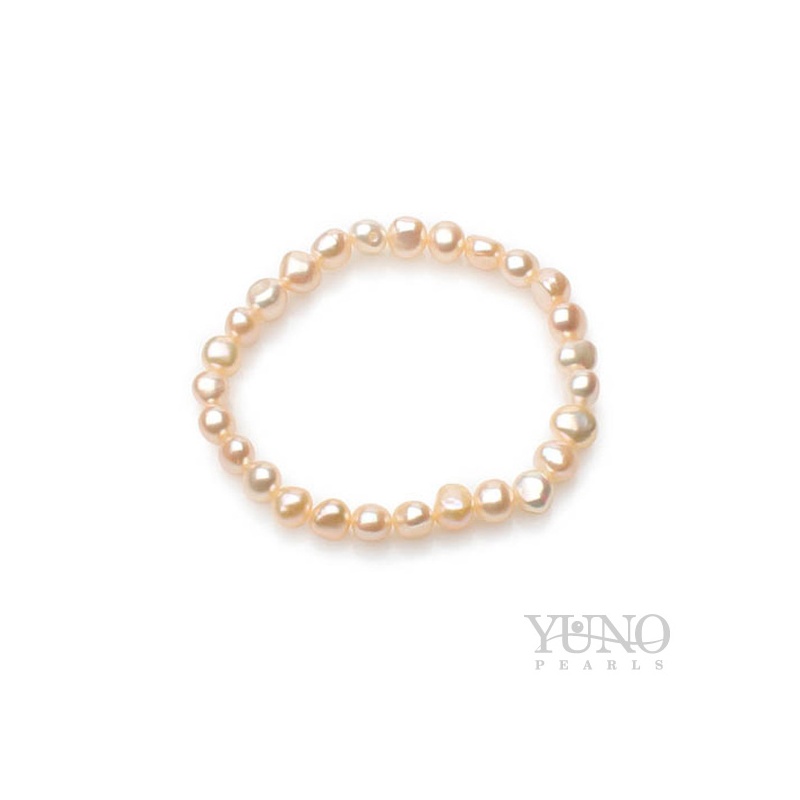 Гривна с розови асиметрични перли, 6-7мм, 19см