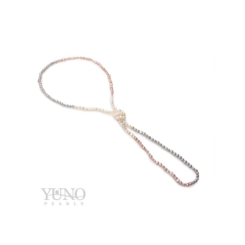 Колие с микс асиметрични перли 6-7мм, 125см