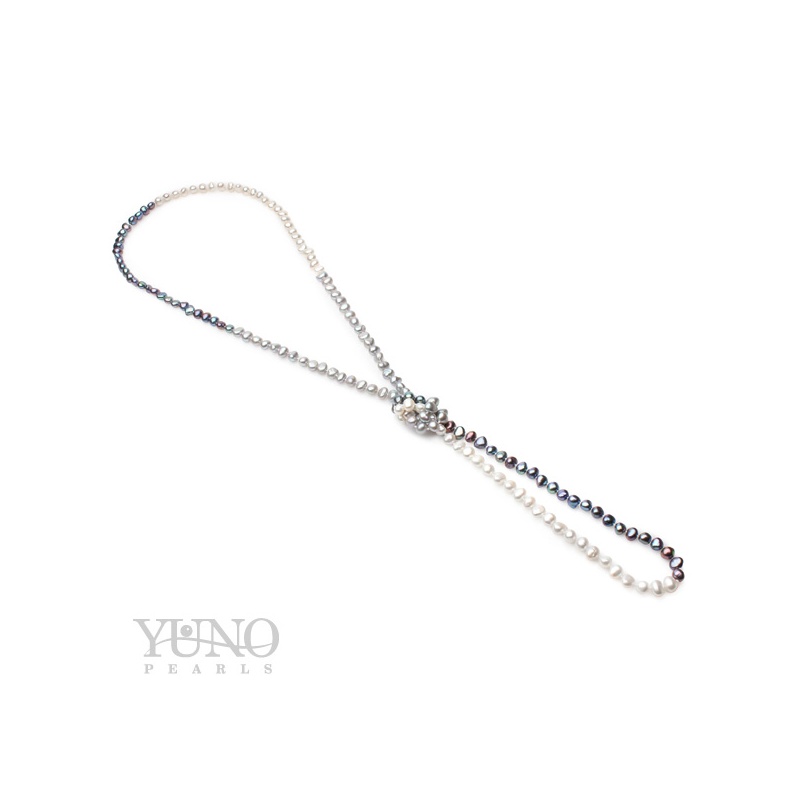 Колие с микс асиметрични перли 6-7мм, 125см