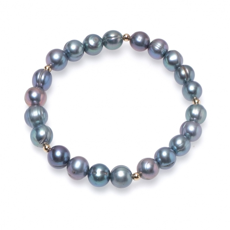 Гривна, тъмни перли 8-9мм ,19см