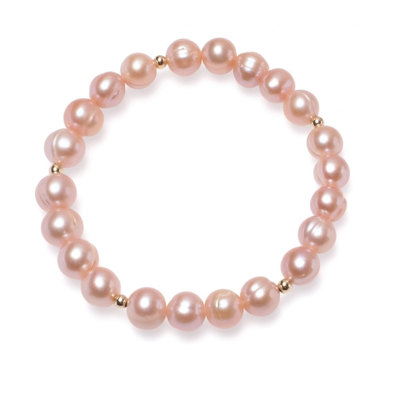 Гривна, лилави перли 8-9мм ,19см