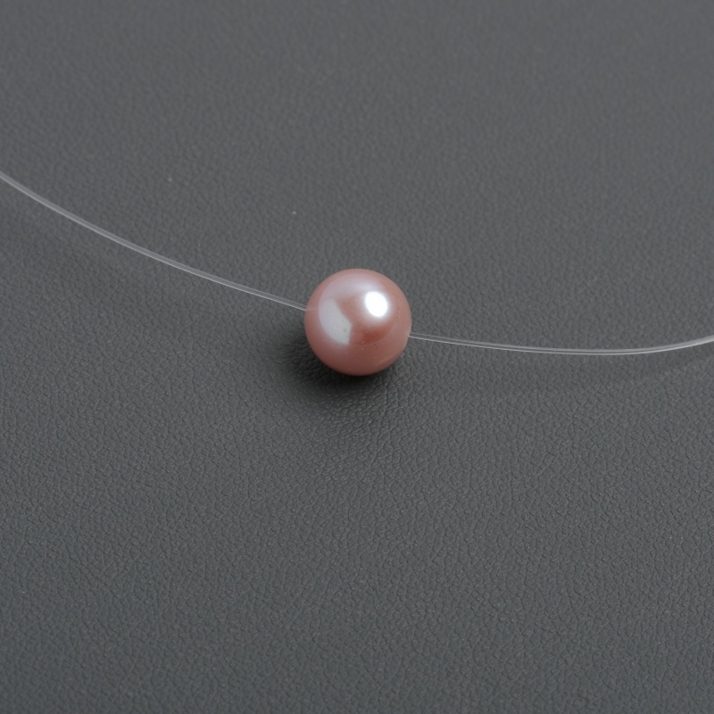 Колие лилава перла 8-9мм на корда