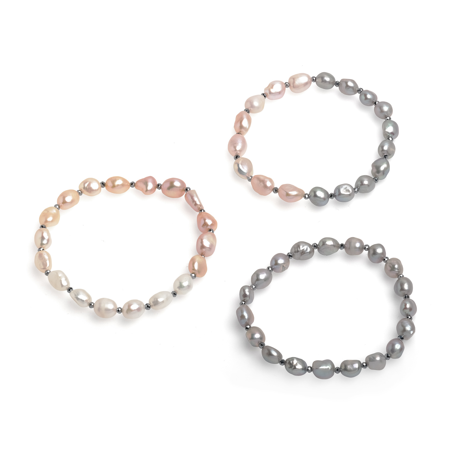 Гривна с микс перли 6-7мм и хематит