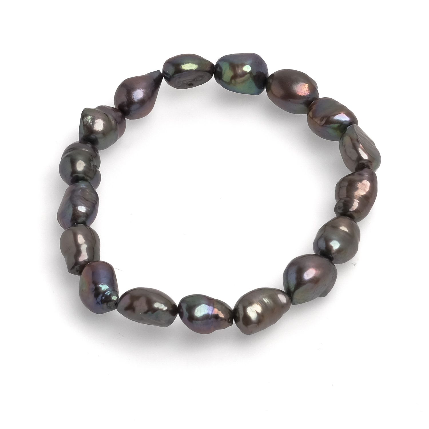 Гривна 8-9мм асиметрични тъмни перли