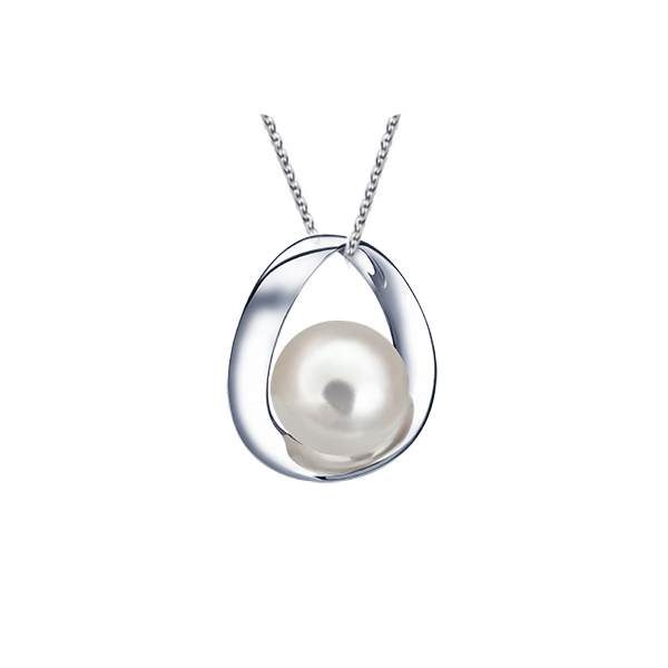 Сребърна висулка с бяла перла 7-8мм