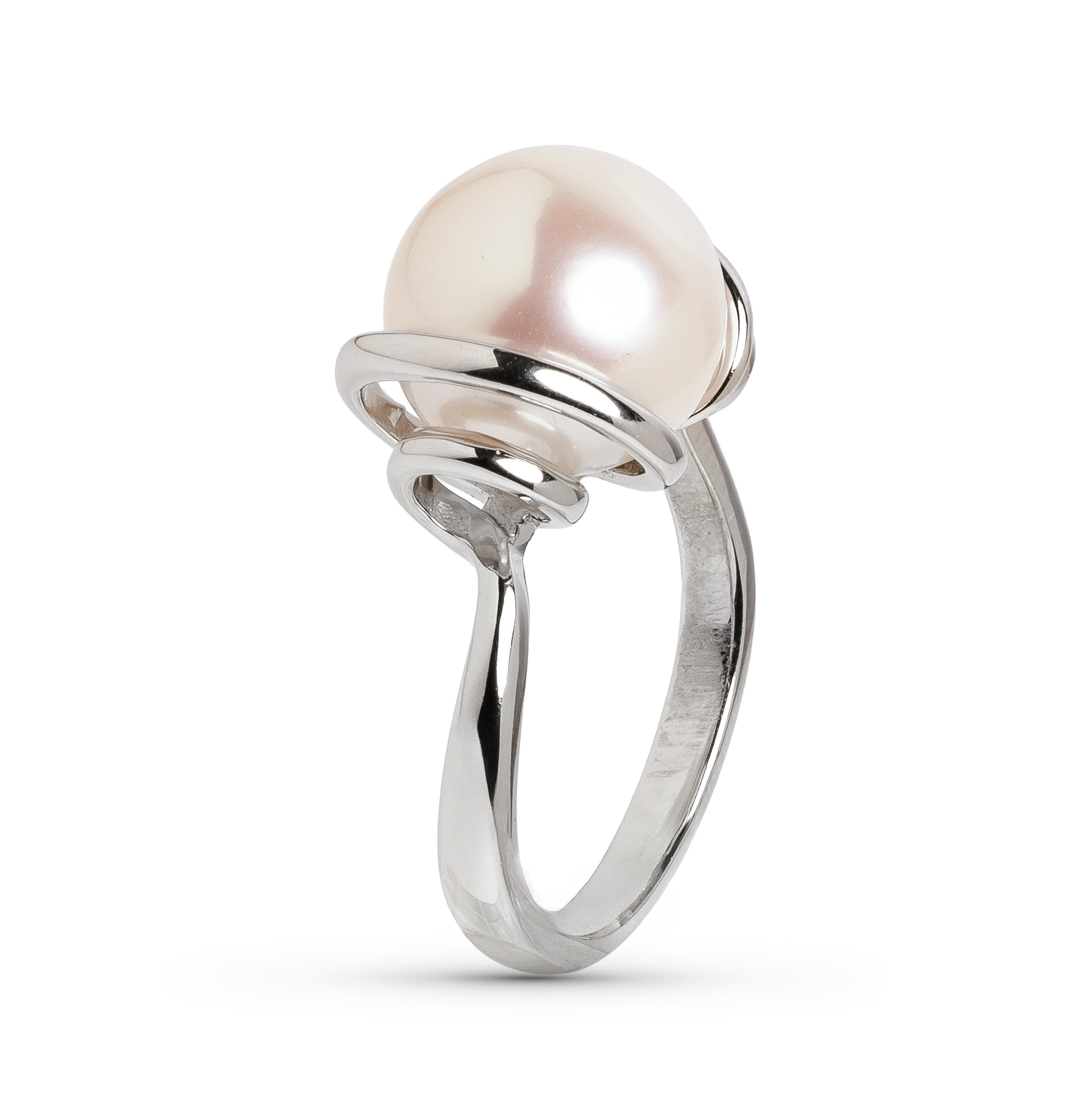 Пръстен сребro, бяла перла 10-11мм